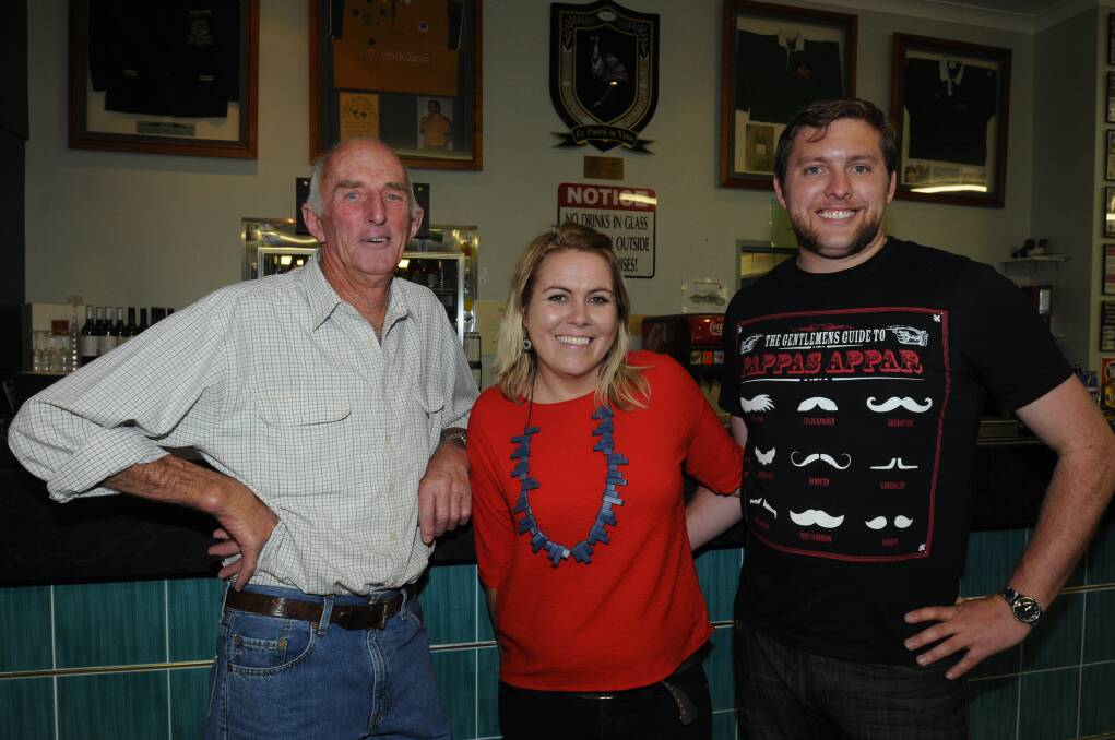 MOVEMBER: Clive Walker, Anita Craw and Clive Sisley. Photo: STEVE GOSCH