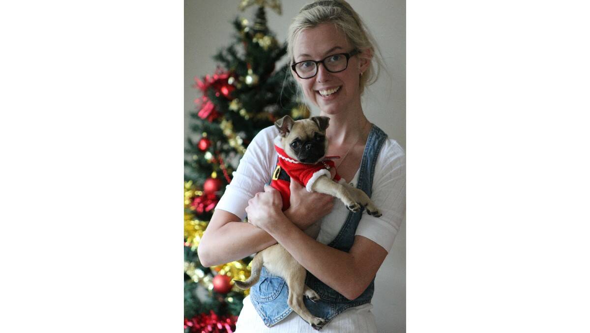 LOST AND FOUND: Laura Howarth was thrilled to be reunited with her pug Evie.  Photo: NICOLE KUTER
