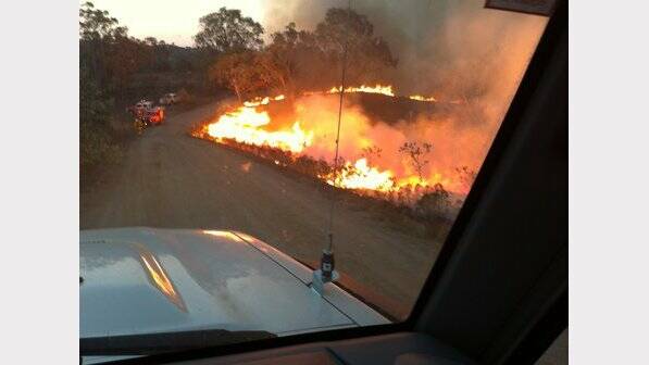 The fire at Long Point Crossing near Mullion Creek north of Orange. Photo: Matt Sutton. 