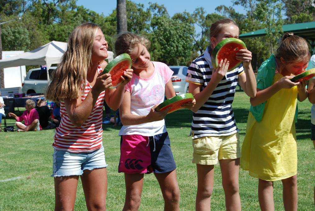 NARROMINE: Watermelon eating was just one of the fun activities run on Australia Day in Narromine. 