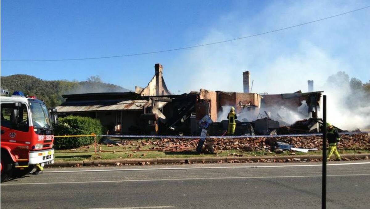 NOTHING LEFT: Police are still on scene investigating the fire. Photo: Eugowra Sector - Canobolas LAC
