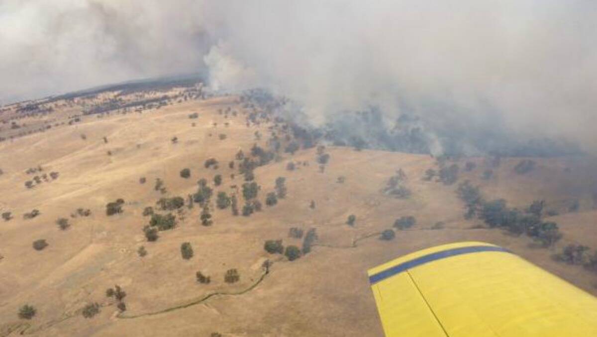 Long Point fire near Mullion Creek is pumping out a lot of smoke. Photo via NSW RFS Twitter.