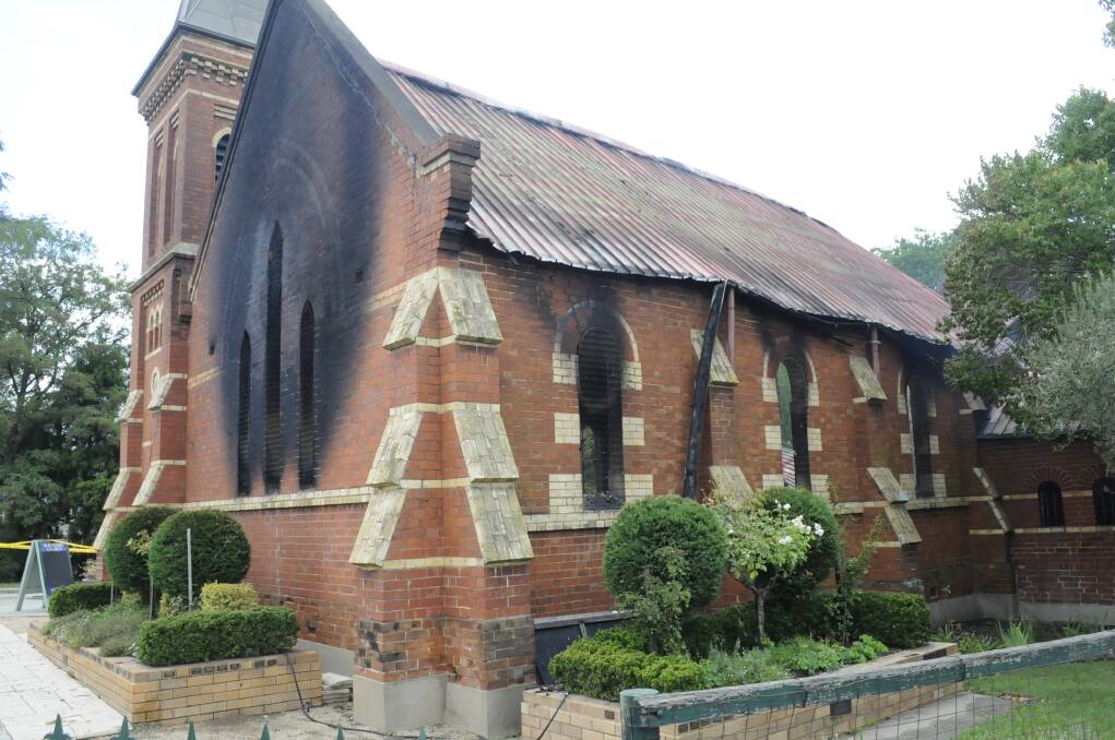 THE DAY AFTER: Bathurst's St Barnabas' Church the day after a devastating blaze that has shocked the local community. Photos: Chris Seabrook.  Photos: Chris Seabrook.