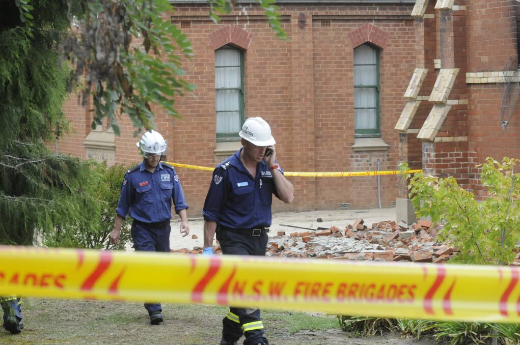 THE DAY AFTER: Bathurst's St Barnabas' Church the day after a devastating blaze that has shocked the local community.  Photos: Chris Seabrook.