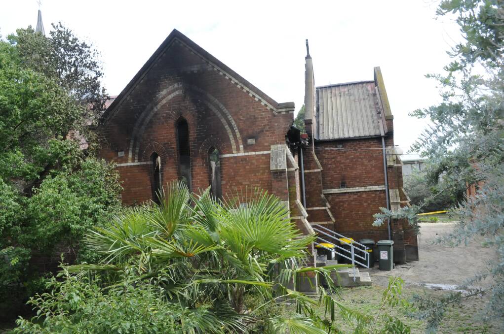THE DAY AFTER: Bathurst's St Barnabas' Church the day after a devastating blaze that has shocked the local community.  Photos: Chris Seabrook.