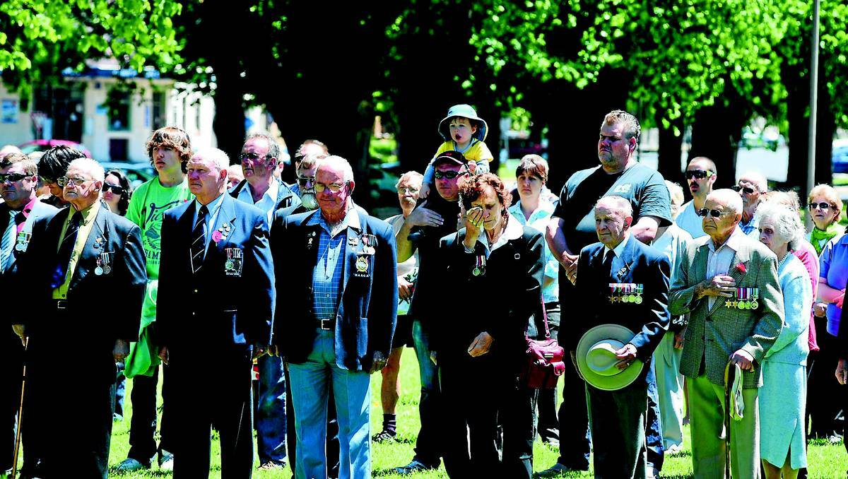 A large crowd commemorated Australia’s war efforts at a ceremony in Robertson Park in Orange last year. Photos: STEVE GOSCH