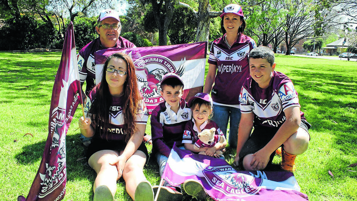 MUDGEE: Darren, Leah, Hannah, Hunter, Charlie and Bailey McMurtrie will be upholding a family tradition, cheering on the Manly Sea Eagles in the NRL grand final on Sunday.