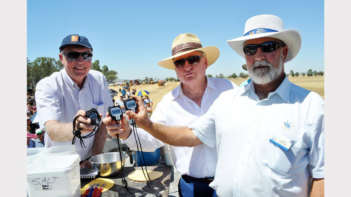 PARKES: Parkes has another claim to fame, with Guinness World Records officially confirming a local farmer and a baker now hold the world record for the fastest “field to loaf." Pictured: Warren Truss, Alan Jones and Ken Keith.