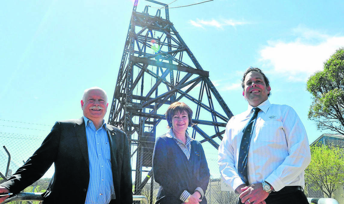 ORANGE: Councillor Chris Gryllis, museum and heritage co-ordinator Alison Russell and community and cultural services director Scott Maunder check out some of the historical items at Wentworth Mine in the lead-up to the weekend's open days. Photo: LUKE SCHUYLERS