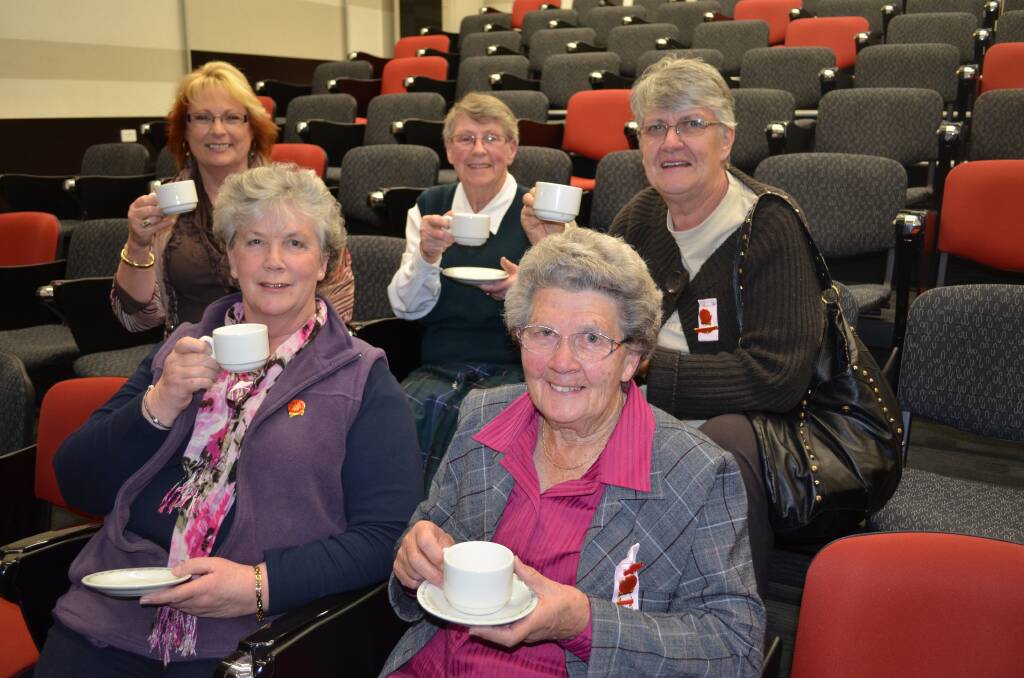FANTASTIC EFFORT:Orange hospital auxiliary volunteers (back) president Tracy Wilkinson, vice-presidents Flo Corbyn and Pat Devenish and (front) treasurer Robin Sloane and secretary Doreen Thurtell have helped  raise a record amount of over   $250,000 for the hospital in the last year.  Photo: JANICE HARRIS 0731jhauxiliary 