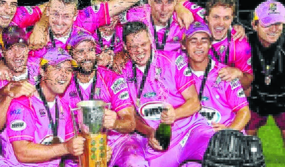CHAMPIONS: Former Orange, and current Sydney Thunder quick Chris Tremain, holding champagne bottle, had the unique experience of playing in the Northern Districts Knights’ HRV Cup win in New Zealand, just days after helping the Thunder to break a 19-game Big Bash League winning drought by defeating the Melbourne Renegades.