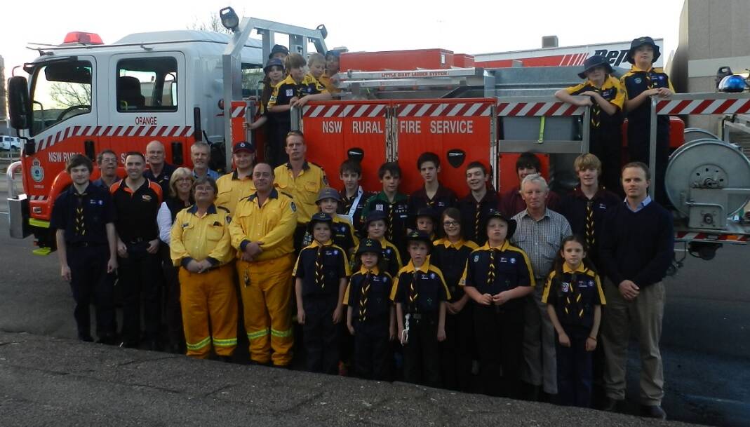 READY: Members of the Second Orange Scout Group, the Rural Fire Service and the Orange Colour City Running Festival committee are preparing for the 2014 event. Photo: CONTRIBUTED