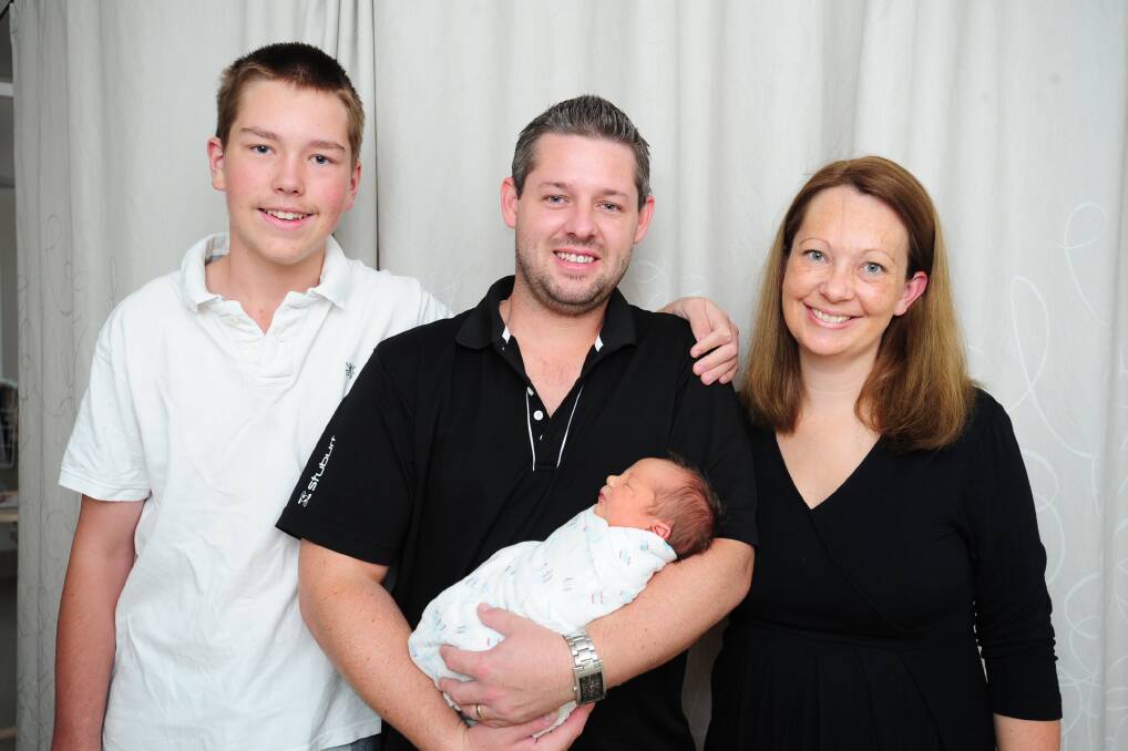 Jack McCarthy, pictured with brother Nicholas and parents Nick and Nellie McCarthy, was born on January 26.