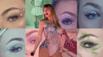 Swifties are creating "Taylor Swift Eras"-inspired make-up looks and outfits. Pictures AP/George Walker IV, @kammiebrooks_/TikTok, @aubreyober_ & @mariahcecilia/Instagram