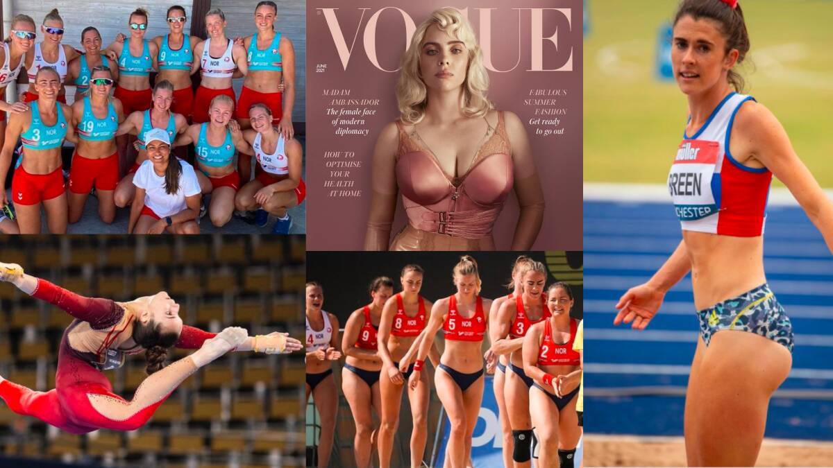 Here are some of the women who have taken control of their outfits in 2021: Norwegian women's beach handball team, German women's gymnastic team, American singer Billie Eilish and Welsh Paralympic world champion Olivia Breen. Source: Instagram.