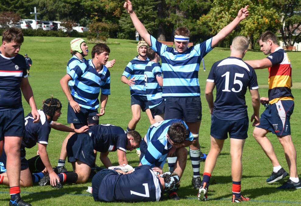 Kinross Wolaroi first XV takes on Cranbrook School in preseason schoolboy rugby. Pictures by Carla Freedman