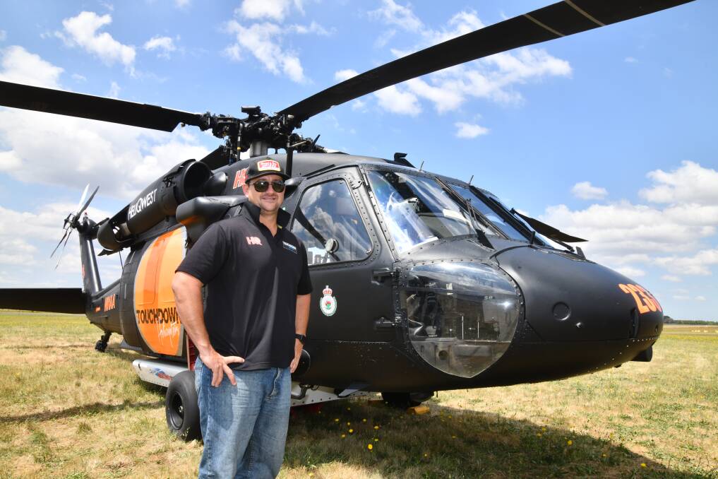 Black Hawk helicopter pilot BJ Waltmann has been busy since arriving in Orange. Picture by Jude Keogh