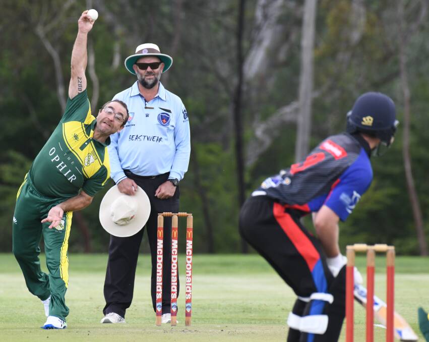 Joey Coughlan bowls against Bathurst City earlier in the 2023/24 BOIDC season. Picture by Jude Keogh