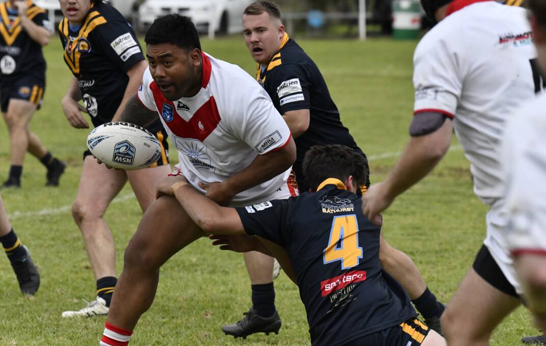 Manildra big man Sia Nemani and the Rhinos have hit the 60-point mark three times so far in the 2023 Woodbridge Cup. Picture by Jude Keogh