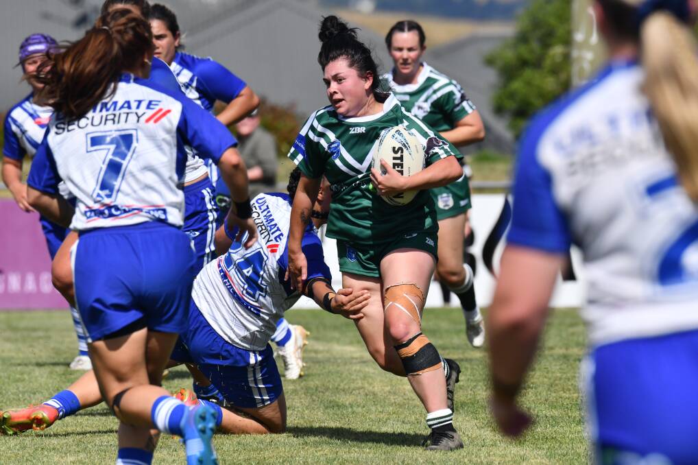 Kiara Sullivan playing for Rams against Canterbury-Bankstown Bulldogs in early 2023. Picture by Jude Keogh 