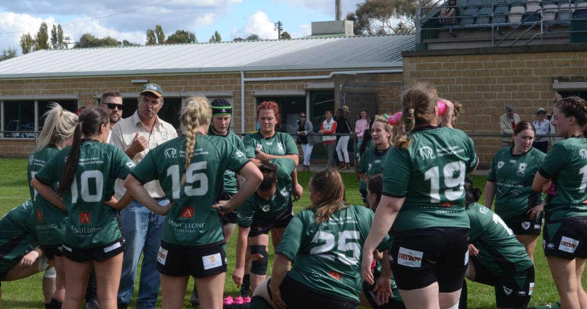 Emus coach Stu Brisbane addresess his troops earlier in the season. Picture by Dominic Unwin