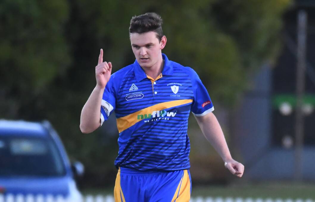 Ben Parsons celebrates a wicket in the Bonnor Cup. Picture by Carla Freedman