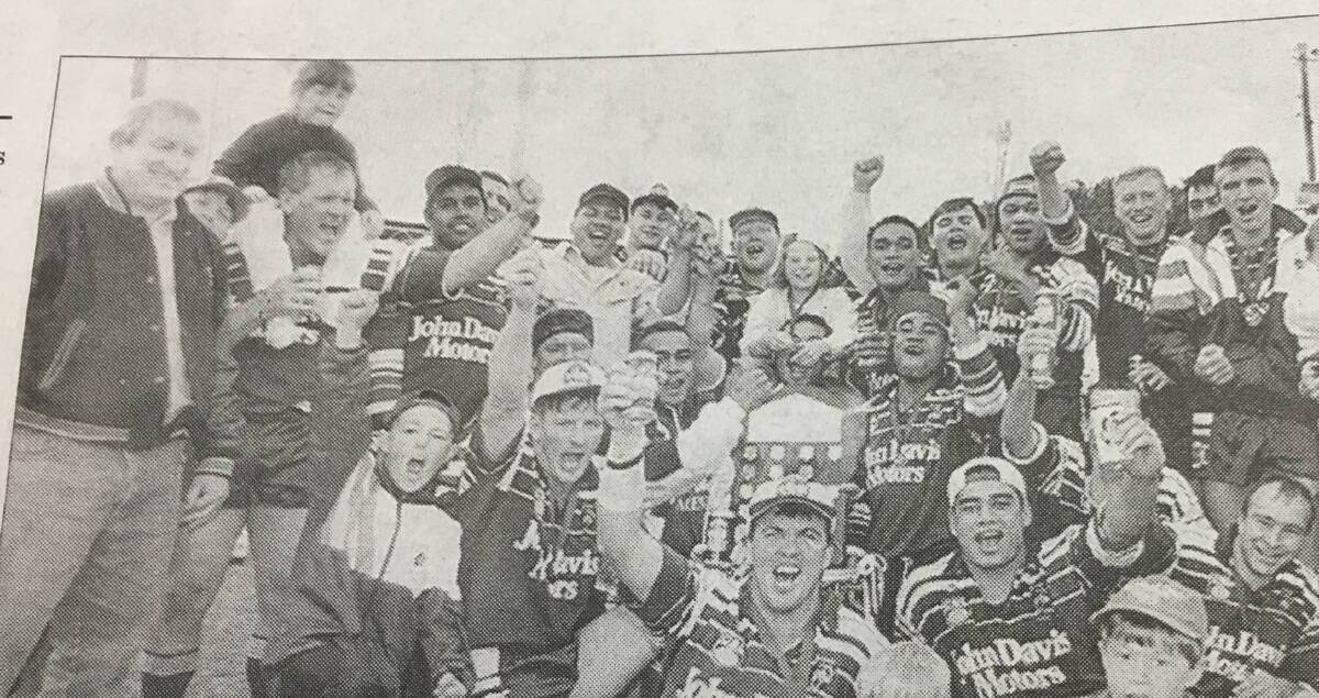 Blayney Bears post-game after their 1996 premiership success.