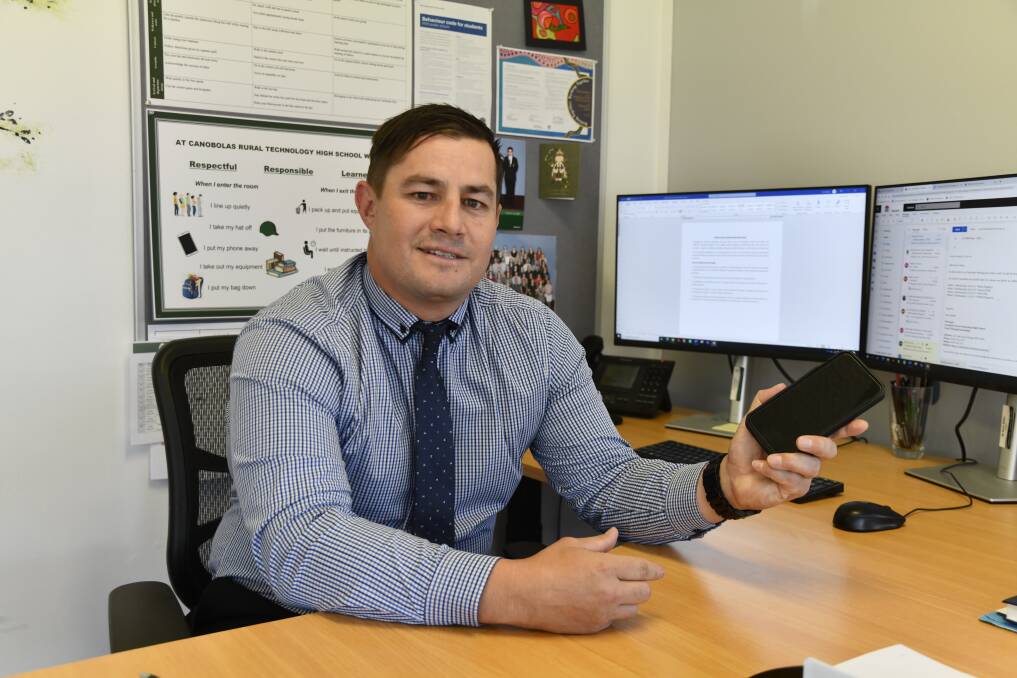 Canobolas Rural Technology High School principal Brett Blaker said the ban would complement the existing policy. Picture by Carla Freedman