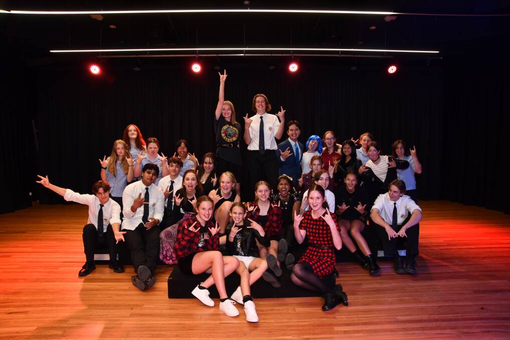 James Sheahan High School students are ready to perform the Queen-inspired musical "We Will Rock You". Picture by Carla Freedman