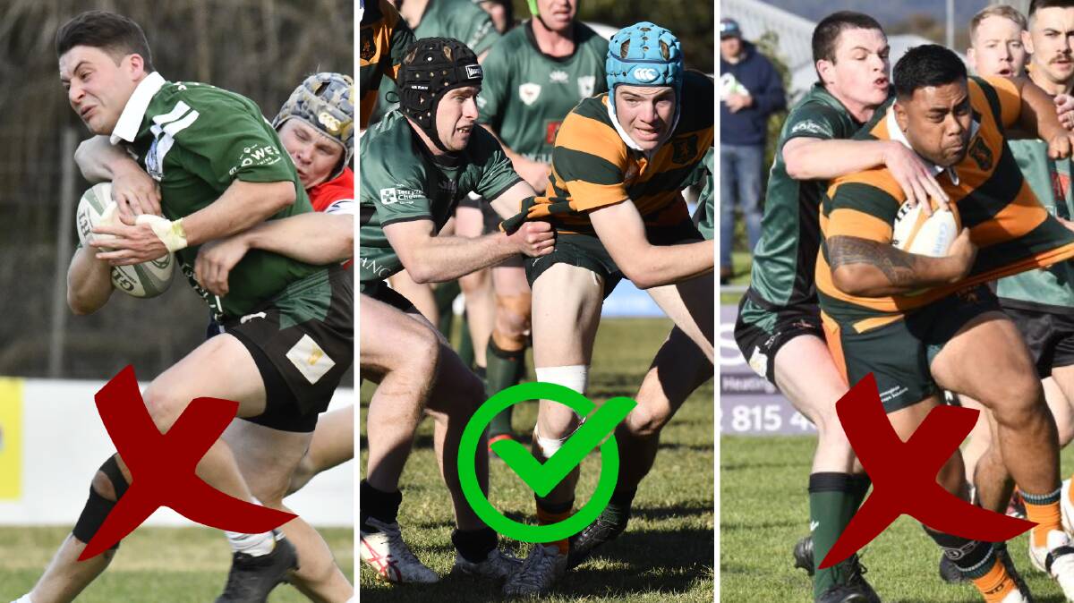 Tackles must be now below the sternum in Central West rugby compeitions. File pictures