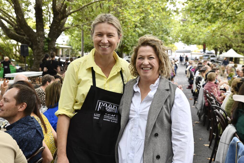 Orange FOOD Week comitte president Charlotte Gundry and treasurer Angela Argyle at the Sampson Street Long Lunch. Picture by Carla Freedman