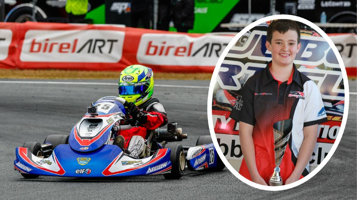 George Proudford-Nalder in action on the go-kart raceway. Picture supplied
