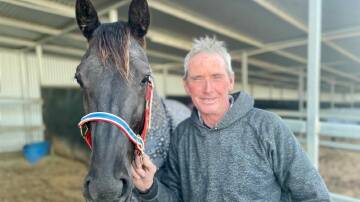 Steve Turnbull with You Cannot Hide who brought up his 4000th training win. Picture: Amy Rees