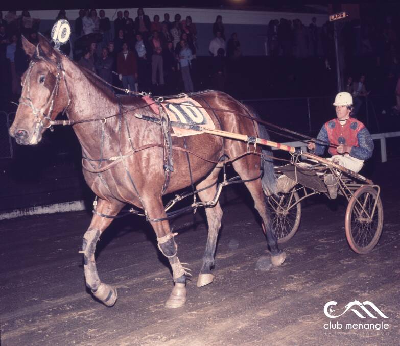 Steve Turnbull driving Radiant Group at Harold Park in 1974. Picture: Club Menangle 