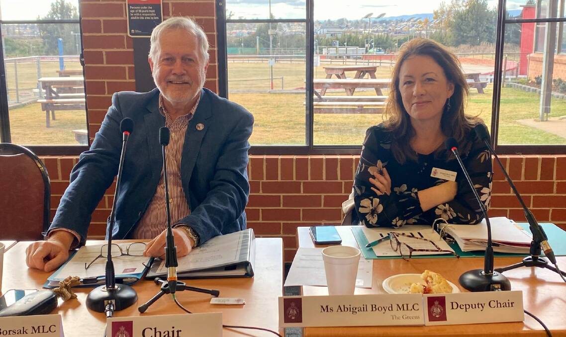 INTEGRITY: Upper House inquiry committee chairman Robert Borsak MLC and deputy chair Abigail Boyd in Bathurst on Friday. Photo: AMY REES