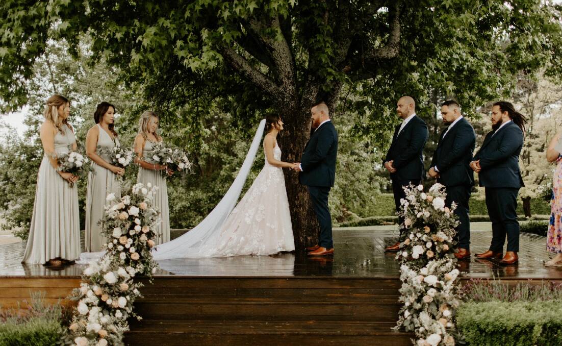 Amy-Ann and Aaron Behan moments before becoming husband and wife at Waldara Farm, Oberon, on November 25, 2023. Picture by Tilly Roberts Photo