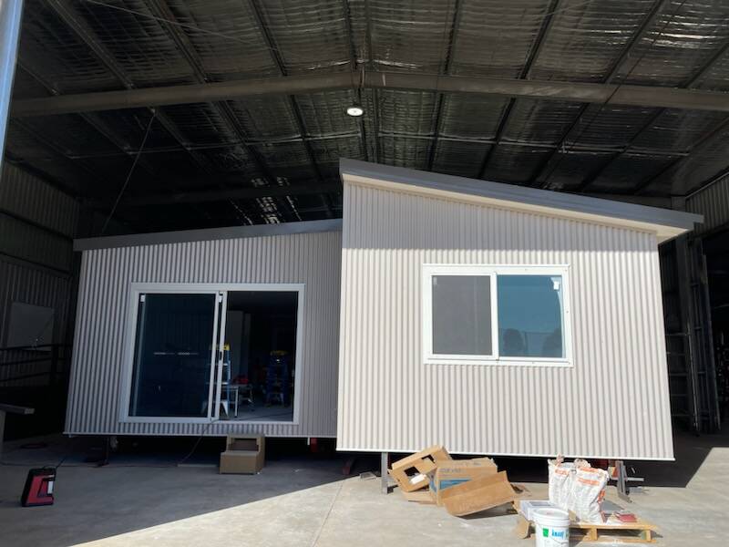 One of the modular homes which was delivered to Cobar on Wednesday, August 23. Picture supplied