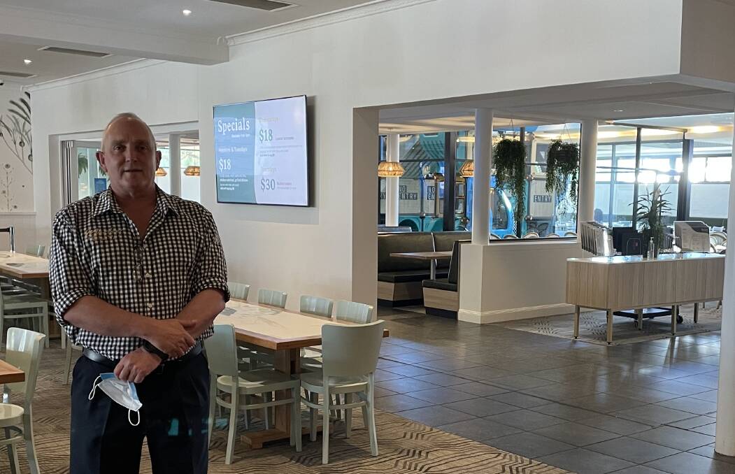 Robin Hotel Hotel general manager Steve Quinlan in the hotel's remodelled bristro and family area. 