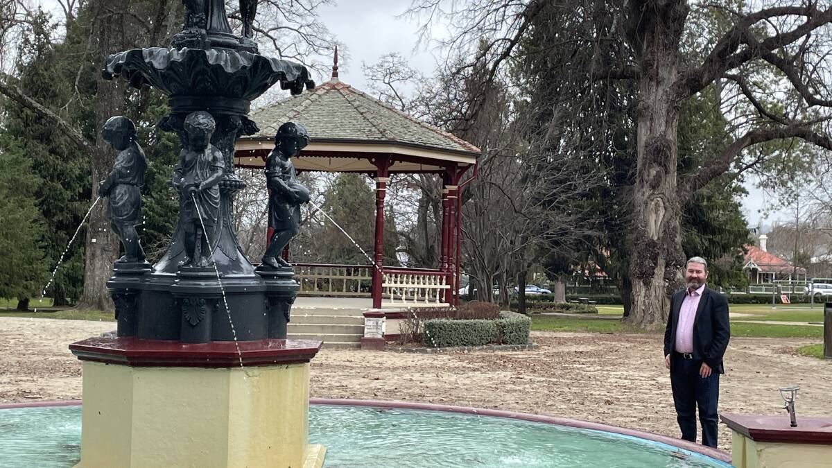 VICTORIAN GRANDEUR: Cr David Mallard stands at the heart of Cook Park. Photo KATE BOWYER