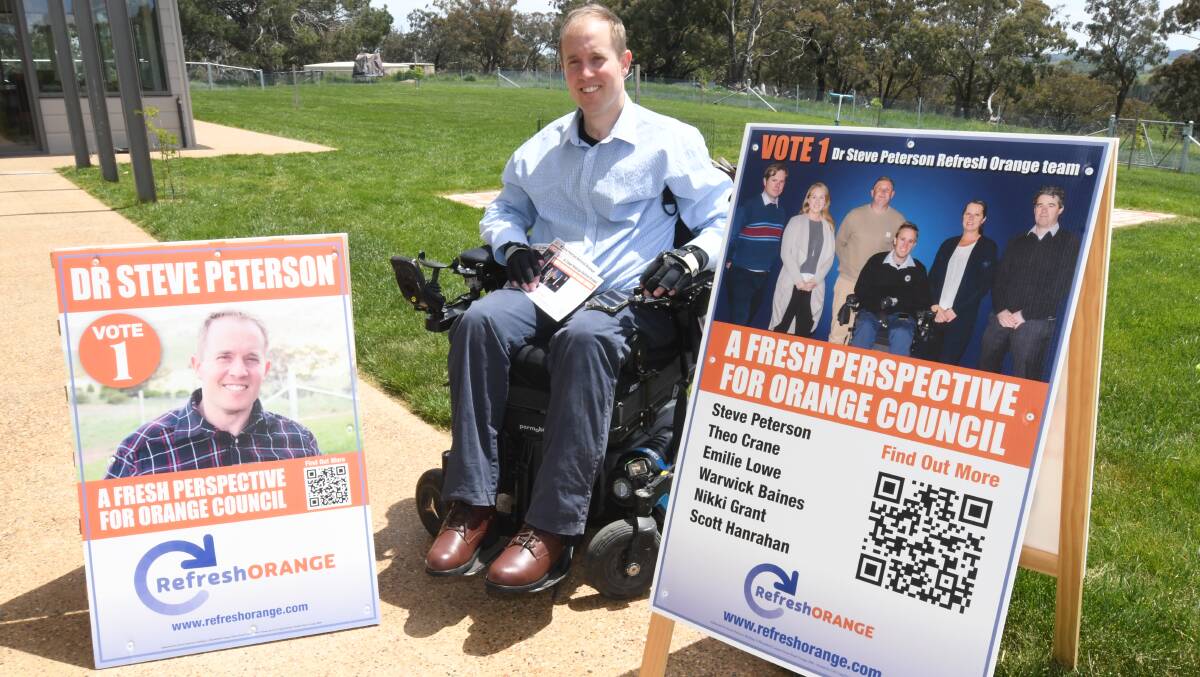 SPIRIT OF THE LAW: Dr Steve Peterson said he probably won't campaign on polling day. Photo JUDE KEOGH