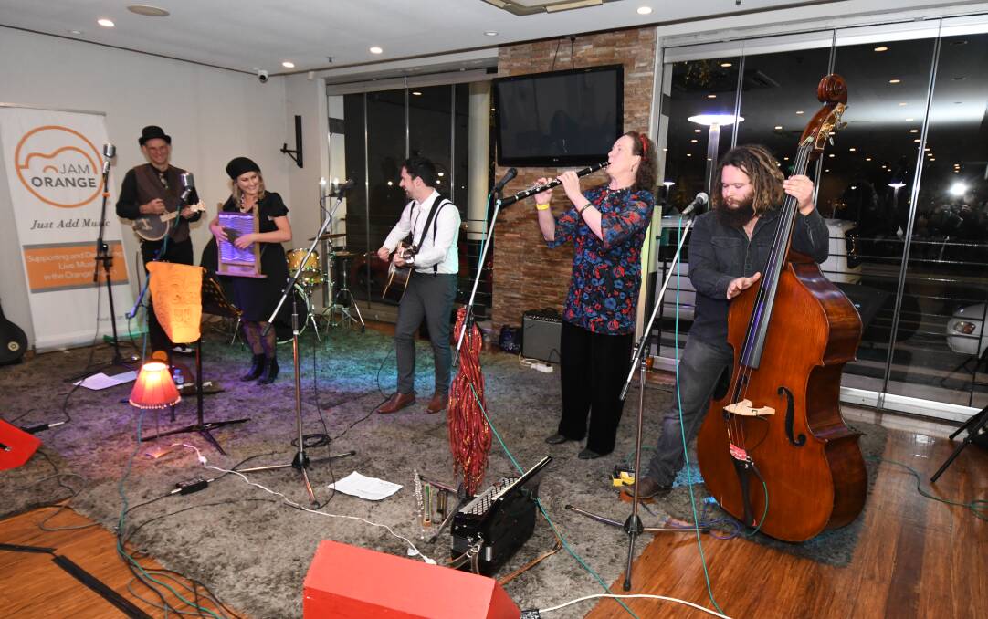 JAZZ BEATS: Cicada Club performs at the Royal Hotel on Saturday night. Photo JUDE KEOGH