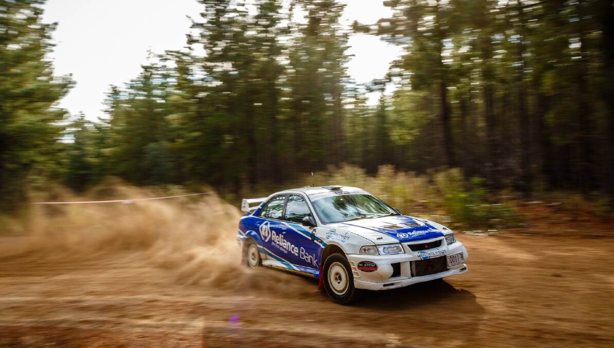 SPEED TEAM: Husband and wife team Ron and Jo Moore will be competing in their Mitsubishi Evo at the AMSAG Rally in Orange. Photo Gravelpics.com