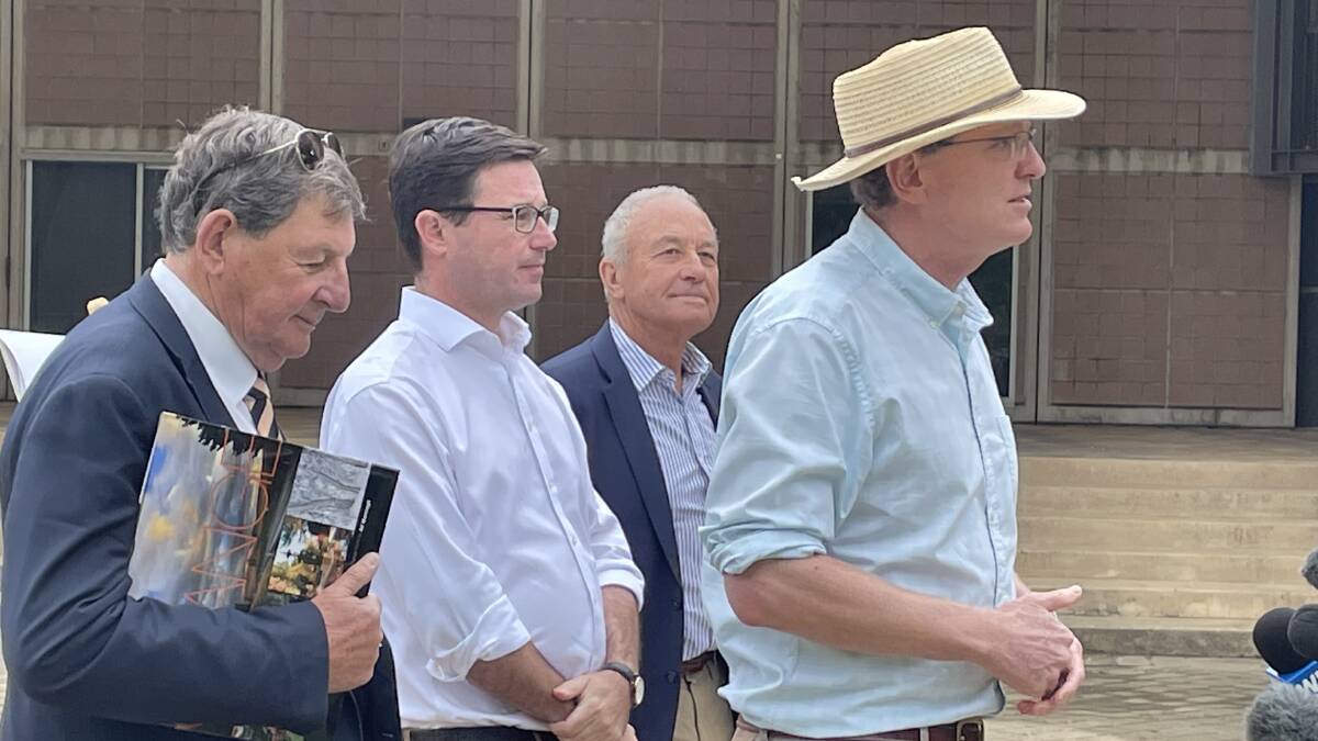 FAIR SHARE: Orange Mayor Reg Kidd, Minister for Agriculture and Deputy Leader of the Nationals David Littleproud, Cr Russell Turner and Member for Calare Andrew Gee at yesterday's announcement.