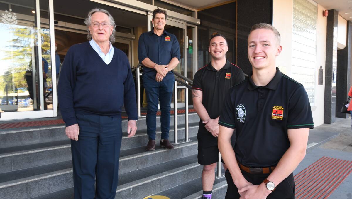 Orange Ex-Services Acting CEO Graham Gentles with the Clontaf Foundation's James Grant, Traye Hodge and Max Wilson. Photo JUDE KEOGH