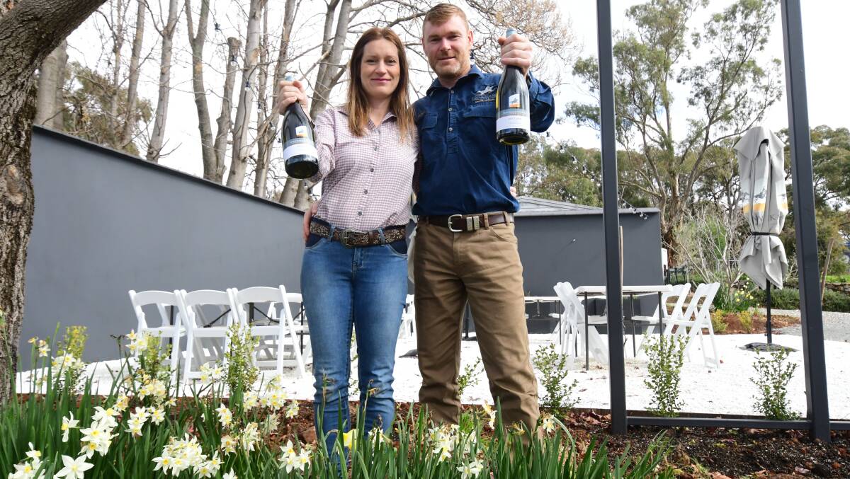 GOOD TASTE: Lisa De Diana and Jon Hambrook are celebrating a top 10 place in the Halliday's People's Choice awards and a Cowra wine show win for their 2016 Chardonnay. Photo CARLA FREEDMAN