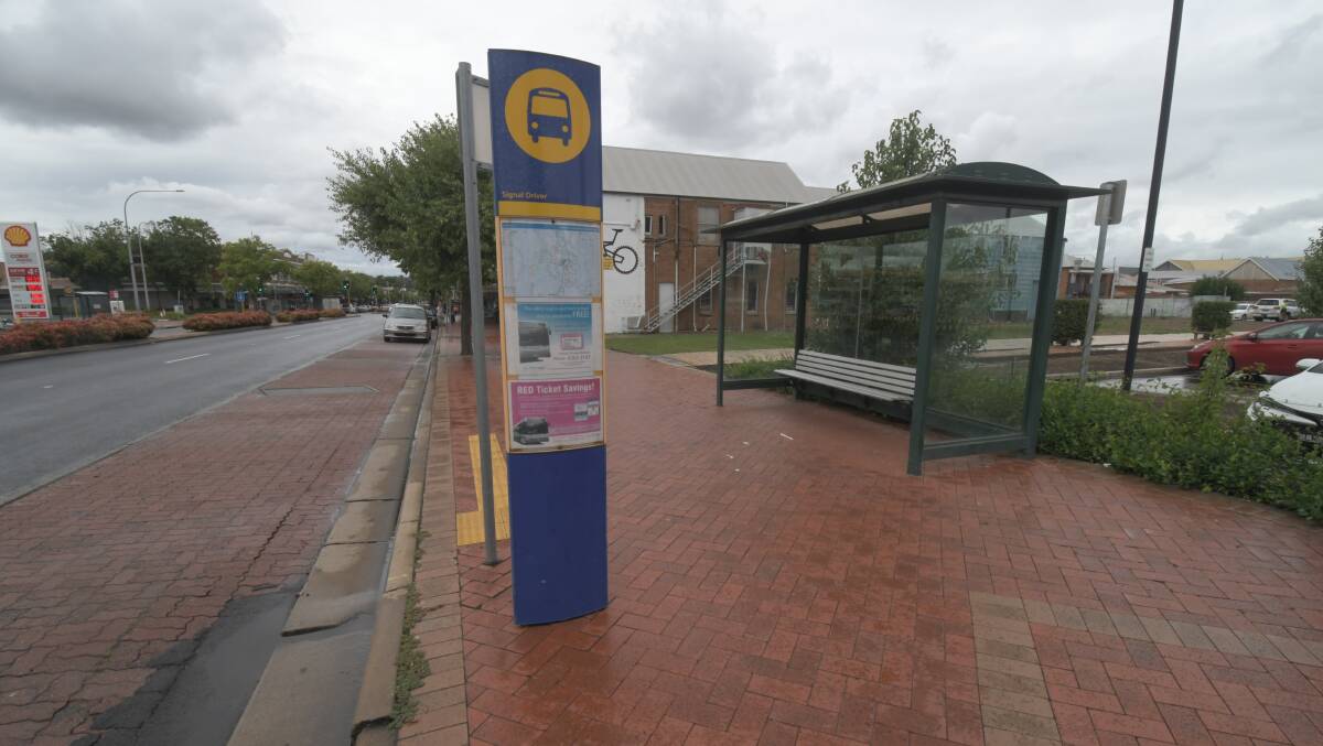 FULL TIME: The bus stop outside the Summer Centre on Summer Street. Photo JUDE KEOGH