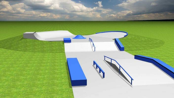 One of the concept drawings for the Glenroi skatepark.