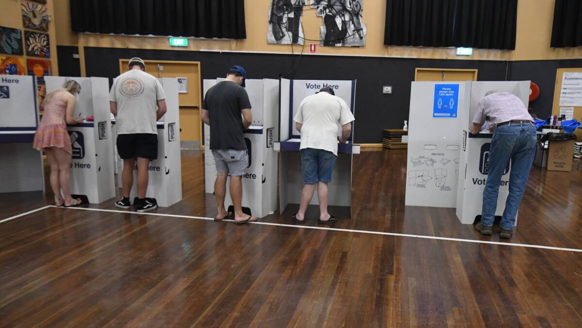 ELECTION DAY: The polling booths at Orange High on December 4.