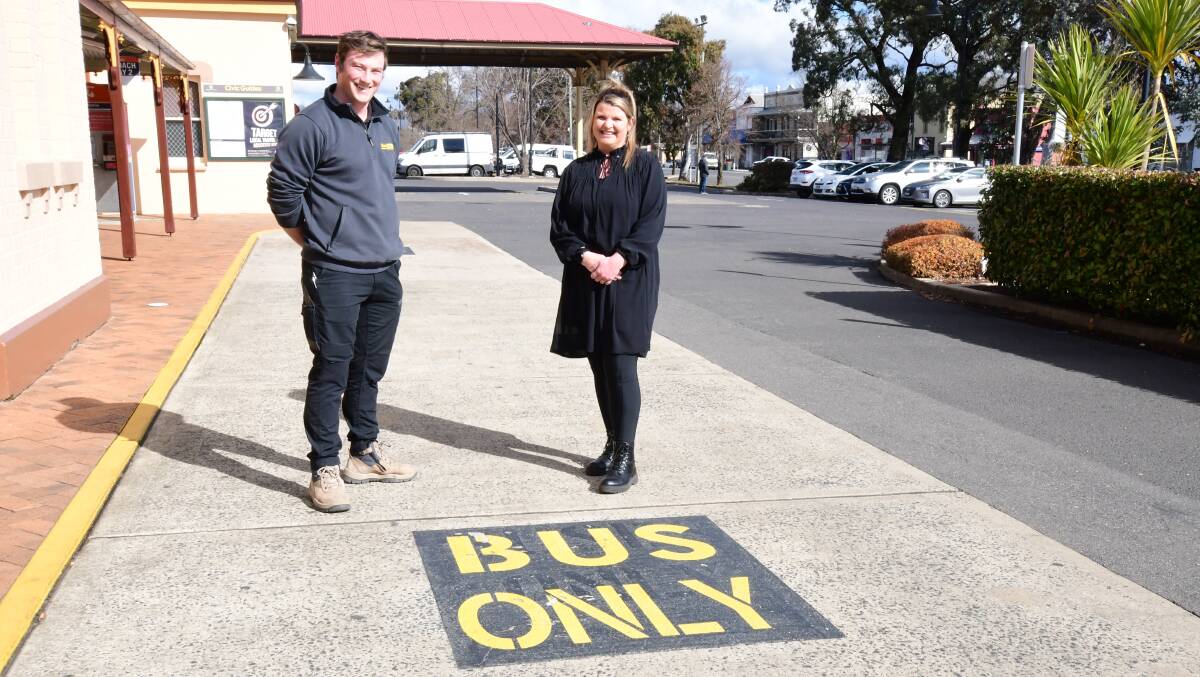 SLEEP STOP: Cr Jack Evans and Orange Daybreak Rotary president Michelle Duncan at a possible base for the Sleepbus. Photo JUDE KEOGH