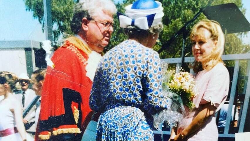 Orange resident Suzanne Duffy met the Queen in 1992 while she was running a ballet school in Dubbo. Former Dubbo Mayor, the late Tony McGrane is also pictured.